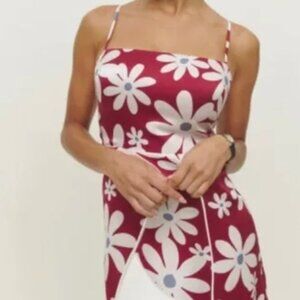 Reformation Kosta Mini Dress Red Silk XS Like New!